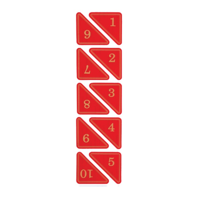 코너 삼각번호판 1~10  (OPP코팅/빨강/삼각형)